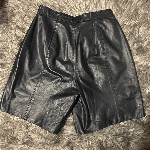 dangerous threads, Black Leather Embellished Women's Shorts - Picture 6 of 6